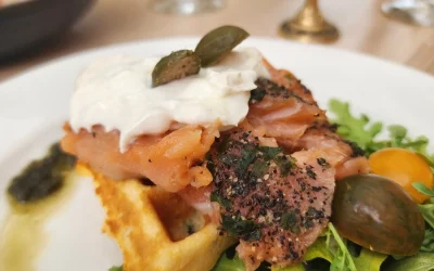 Smoked Salmon Waffles and Thai Curry Shrimp Recipe